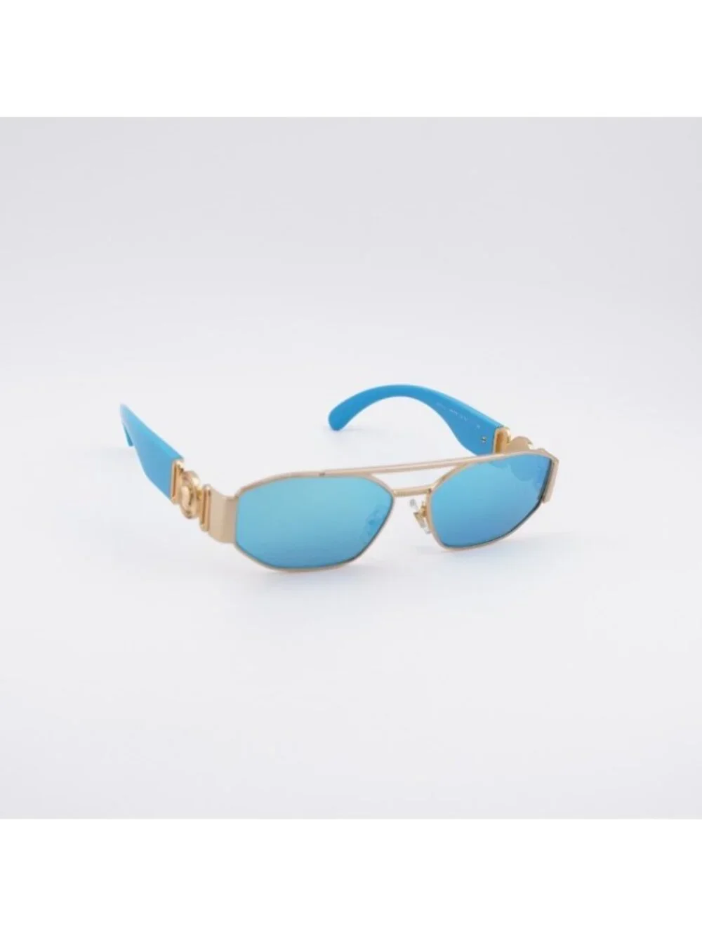 Versace Kids VK2003 100255 Sunglasses Gold Rectangle Frame, Light Green Mirror